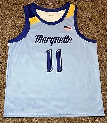 Marquette Golden Eagles Jersey Mens Large Blue Tyler Kolek #11 NCAA Basketball • $44.87