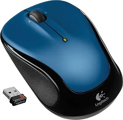Logitech Wireless Mouse M325 UNIFYING Receiver Cordless Optical Mini Mice Blue • £22.50