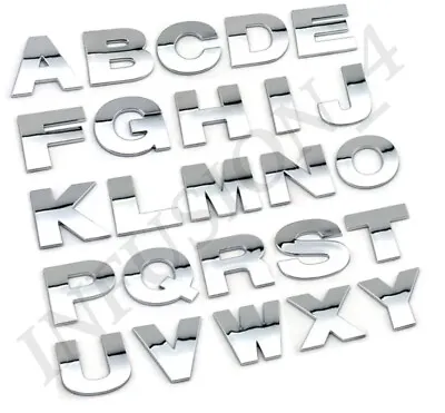 Chrome Metal 3D Self-adhesive Letter Number Car Badge Door Sticker Home Auto ETC • £1.49