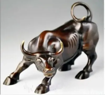 Big Wall Street Bronze Fierce Bull Ox Statue • $55.19