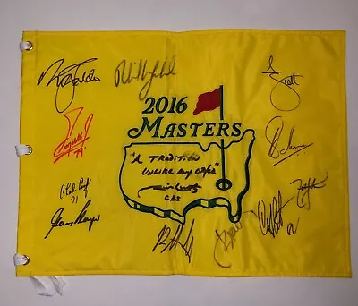 Master Pin Flag Signed By 11 Former Winners Faldo Player Mickelson Watson Nantz • $699.99