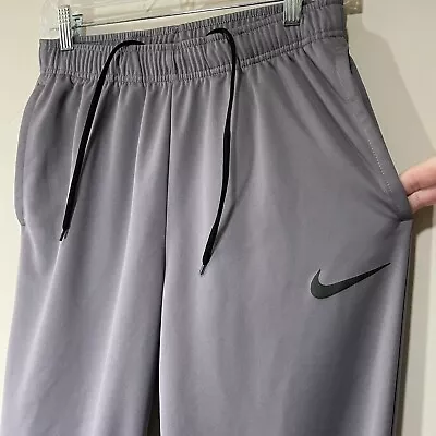 $17.99 • Buy Nike Dri Fit Mens Track Pants Size Medium Athletic Elastic Waist Drawstring Gray