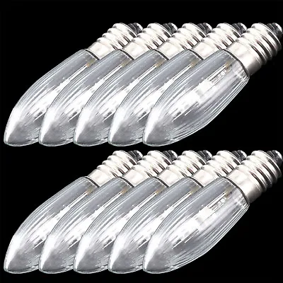 1-10X E10 LED 0.2W 10-55V Replacement Bulbs Top Candle For Fairy Lights Lamp AC • $4.70