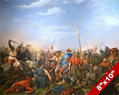 Battle Of Stamford Bridge King Harald Painting England War Art Real Canvas Print • $14.99