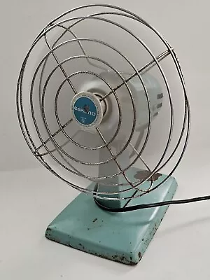 Vintage Eskimo Aqua Blue Electric Small Table Fan Model 1960's Works 081005 • $25.99