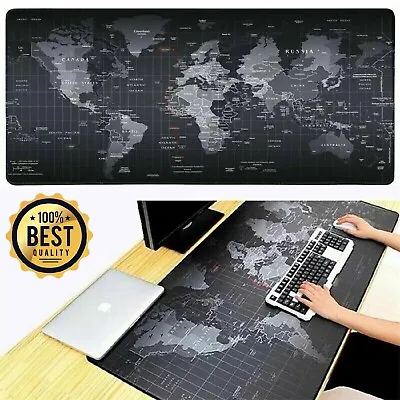 NEW Large World Map Extended Gaming Mouse Pad Large Size Desk Keyboard Mat Soft • $14.99
