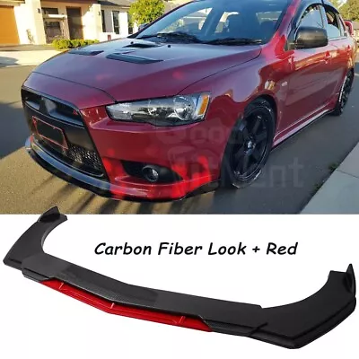 For Mitsubishi Lancer CJ CY CF CE Front Bumper Lip Splitter Spoiler Body Kit Red • $120.42