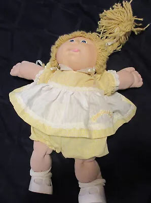 Cabbage Patch Doll Face 11 With Tongue 2 Dark Blonde Braids Blue Eyes • $20