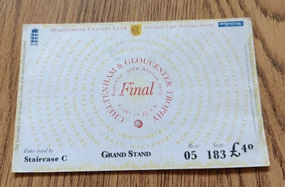 £6.71 • Buy Worcestershire V Gloucestershire 2003 C & G Trophy Final Used Cricket Ticket