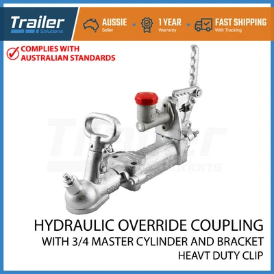 $102 • Buy Hydraulic Override Trailer Coupling Master Cylinder & Brake Bracket 2000KG ZINC