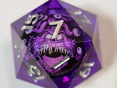 Purple Beholder Liquid Core 35mm Large D20 | Dungeons & Dragons | DnD Dice Set • $24.95