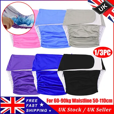 Reusable Unisex Adult Diaper Cover Nappy Pants Adjustable Incontinence Underwear • £28.95