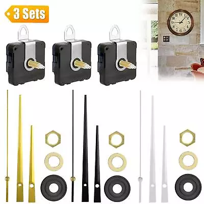 3 Set DIY Clock Movement Quartz Mechanism Wall Replacement Repair Tool Parts Kit • $12.98