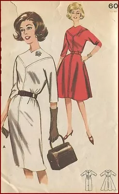 1960s Vintage Unique V Yoked Dress Butterick 9895 Sewing Pattern Sz 16 B 36 • $3.50