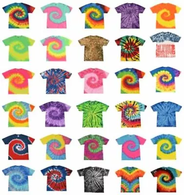 Tie Dye T-Shirts Adult S M L XL 2XL 3XL Multi-Color 100% Cotton • $17.49