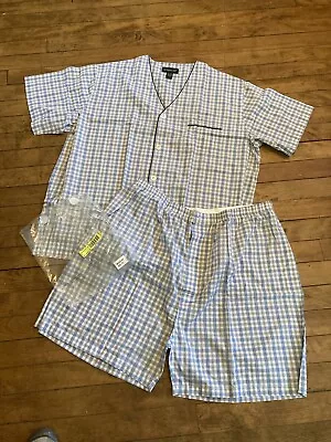 VINTAGE BOTANY 500 MEN'S  PAJAMAS Short Sleeve/shorts 2XL TL New In Pkg Plaid #1 • $24