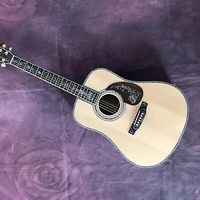 D45 Acoustic Guitar With Abalone Inlaid Solid Spruce Wood Top Ebony  Fingerboard • $439.99