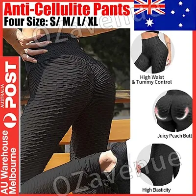 $12.50 • Buy Women High Waist TikTok Leggings Ruched Anti-Cellulite Fitness Yoga Pants Gym