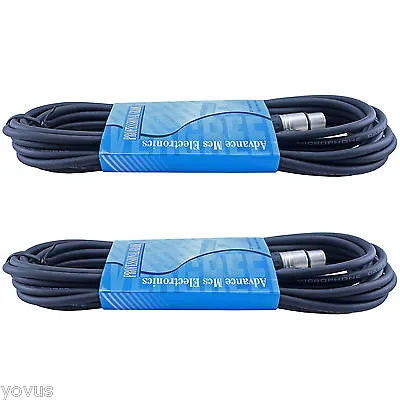 2pack 15ft Foot Pro Audio XLR Mic Microphone Cable Mixer To Powered Speaker Cord • $16.65