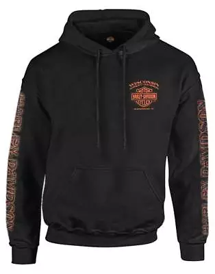 Harley-Davidson Men's Eagle Piston Long Sleeve Pullover Hoodie Black 30299949 • $54.95