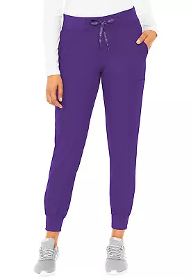 Med Couture Scrubs Women's Jogger Petite Pants MC2711P GRAP Grape Free Ship • $27.99