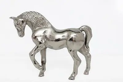 Silver Effect Aluminium Horse Ornament 26 Cm Stunning Figurine • £20.99