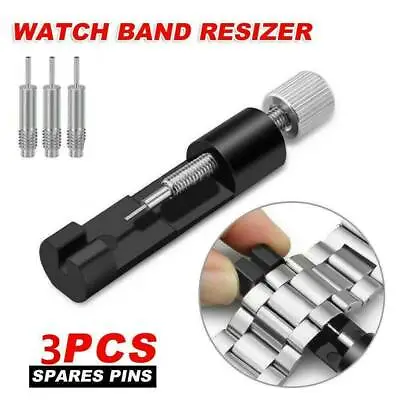Metal Adjustable Watch Band Bracelet Repair Tool Link Pin Remover & 3 Pins Kit • $2.95