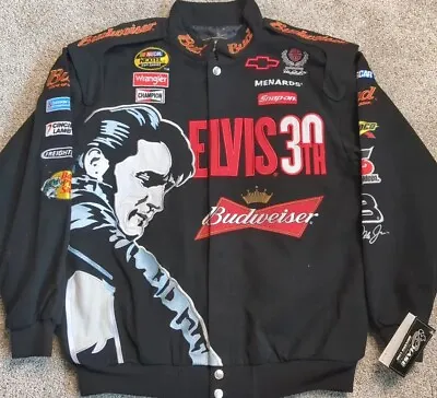 Vintage Elvis Presley 30th Anniversary NASCAR Jacket Dale Earnhardt Budweiser LG • $559.91