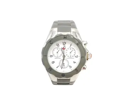 Michele Grey Jelly Band White Dial Chronograph MWW12F000037 Watch  6.5  - 8.25  • $200