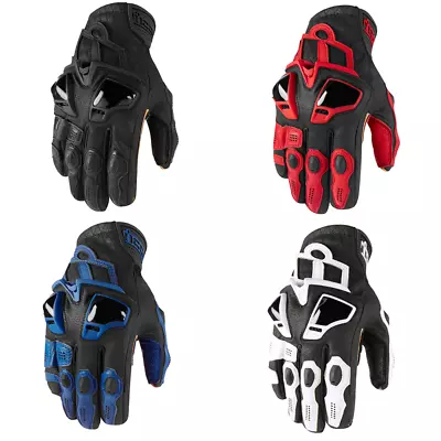 Icon Hypersport Short Goatskin/Leather Street Motorcycle Riding Gloves • $65