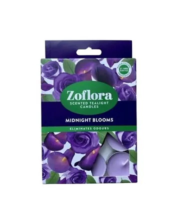 Zoflora Scented Tealights 12 Candles Midnight Bloom Eliminates Odours • £5.30