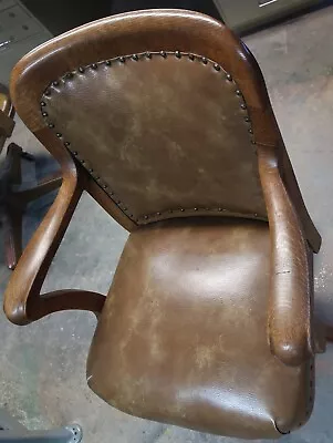 Antique Milwaukee Chair Co Oak Swivel Office Desk Chair • $599
