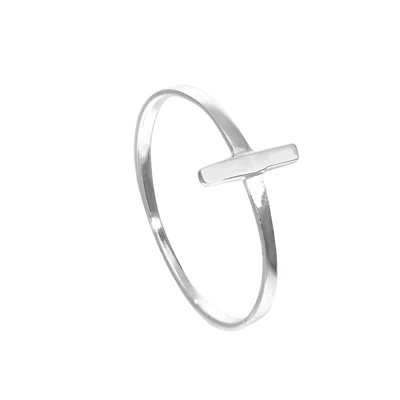 £12.05 • Buy Sterling Silver T Bar Stacking Ring Sizes J - V Plain Simple Everyday