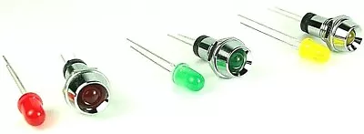$6.95 • Buy LED BEZEL Lamp Holder For 5mm LEDs, Choice Of 3 LED Colors - New!