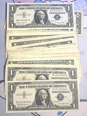 * 5 Notes * Silver Certificate Blue Seal Currency Vf-au Very Large Collection • $18.44