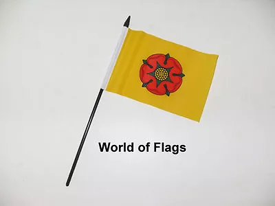 LANCASHIRE SMALL HAND WAVING FLAG 6  X 4  New County Crafts Table Desk Display • £3.50