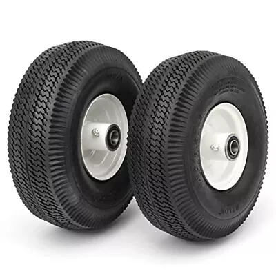 2 Pack 4.10/3.50-4 Heavy Duty Pneumatic Tire Wagon/Hand Truck/ Dolly Cart/Mowe • $41.62