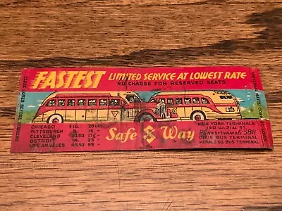 VTG MATCHBOOK - BUS LINES - SAFE S WAY - 99 Hrs.To L.A. -  Lot#1239 • $7.99