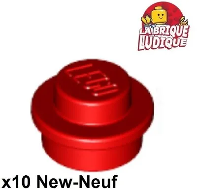 Lego 10x Flat Round Plate Round 1x1 Straight Side Red/Red 4073 New • $3.30