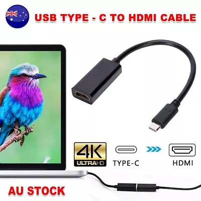 4K USB C To HDMI Type C Adapter HD Input Output Converter Male To Female Cable • $11.45