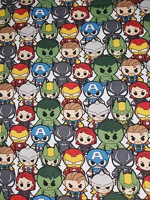 $3 • Buy 100% Cotton Marvel Avengers Mini Heros Hulk Iron Man Captain America Fabric FQ