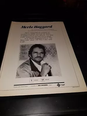 Merle Haggard The Way I Am Rare Original Promo Poster Ad Framed! • $65