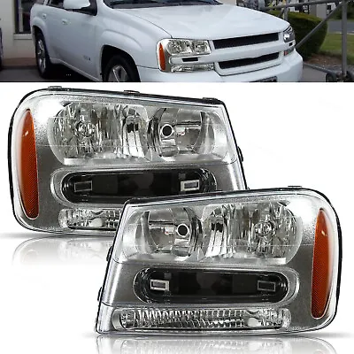 Pair Headlights Right Left Side Fit For 02-09 Chevrolet Trailblazer GM2502213 • $79.56