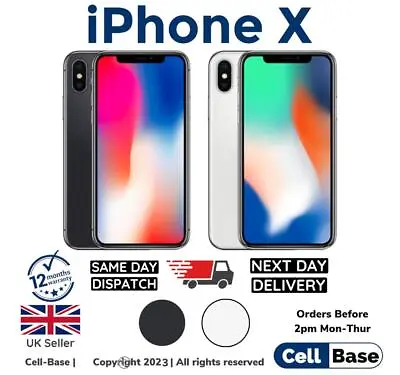 NEW Apple IPhone X 64GB 256GB All Colours Unlocked Smartphone IN BOX Re- SEALED • £159.99