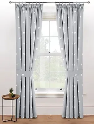 £24.99 • Buy Disney Mickey Mouse Blackout Grey Pencil Pleat Curtains 66x54 RRP 31.00 Lot GD