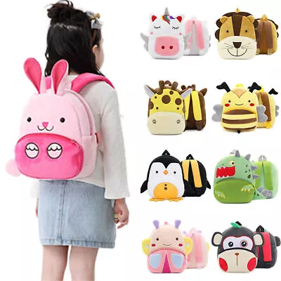 Toddler Girls Boy Plush 3D Animal Backpack Cartoon Nursery School Bag Rucksack • $18.88