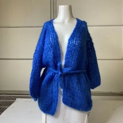 MAIAMI Mohair Oversized Cardigan Women's One Size Royal Blue • $318.75