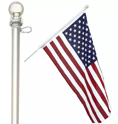 6 Ft Flag Pole For House - Heavy-Duty Aluminum Tangle Free Spinning Flagpole • $40.67