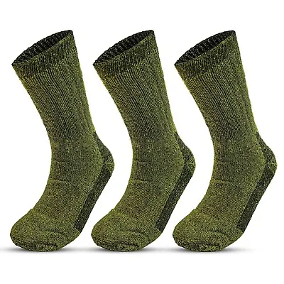 £5.99 • Buy Mens Merino Wool Blend Military Work Boot Thick Thermal Winter Socks 2.8 Tog