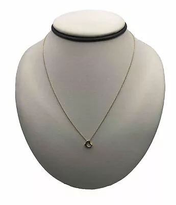 Tiffany & Co. 18k Rose Gold Elsa Peretti Open Heart 7mm Pendant Necklace 16  • $450